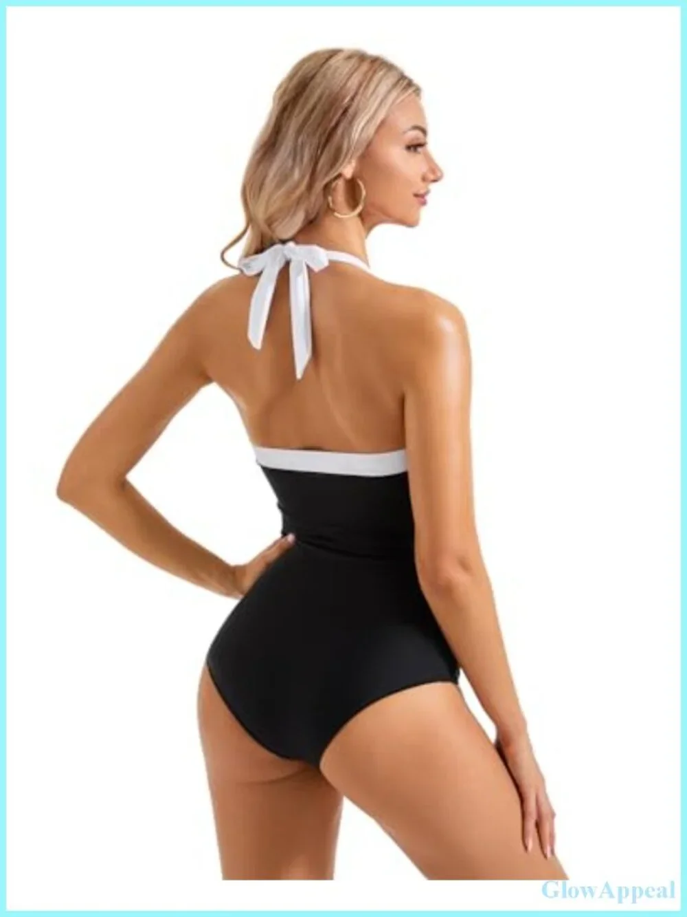Tummy Control One Piece Swimsuit Halter Retro Bathing Suit
